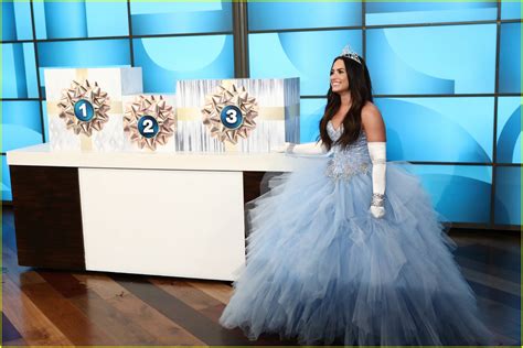Demi Lovato Plays What S In The Box On Ellen Dressed As A Princess Watch Now Photo
