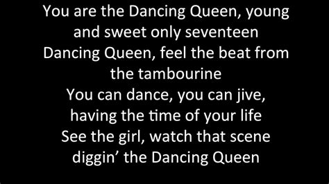 According to abba's official site, it was conceived as a dance song with the working title boogaloo. ABBA Dancing Queen Lyrics - YouTube