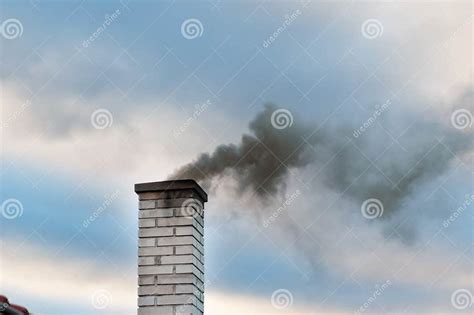Smoking Chimney Smoke Pollution Small House Town Stock Image Image