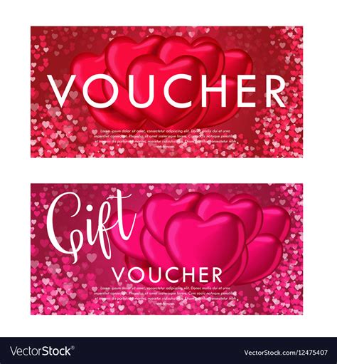 Valentines Day T Card Voucher Template On Vector Image