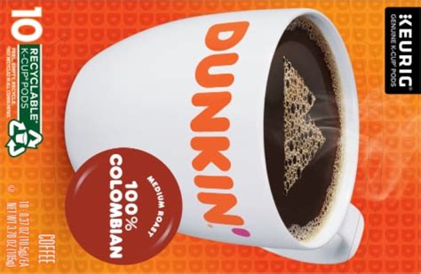 Dunkin® 100 Colombian Medium Roast K Cup Coffee Pods 10 Ct Fred Meyer