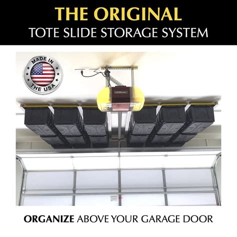 E Z Garage Storage Alloy Steel Tote Slide Pro Overhead Garage Storage
