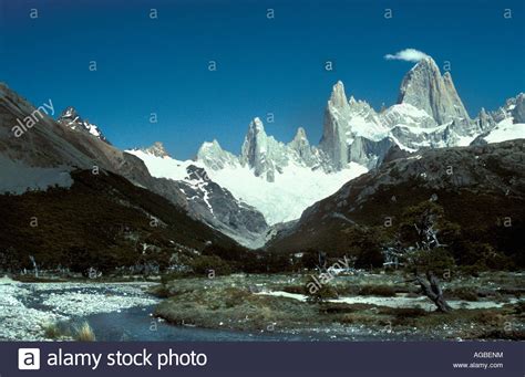 Argentina Patagonia Andes Mountains Fitzroy Massive Stock Photo