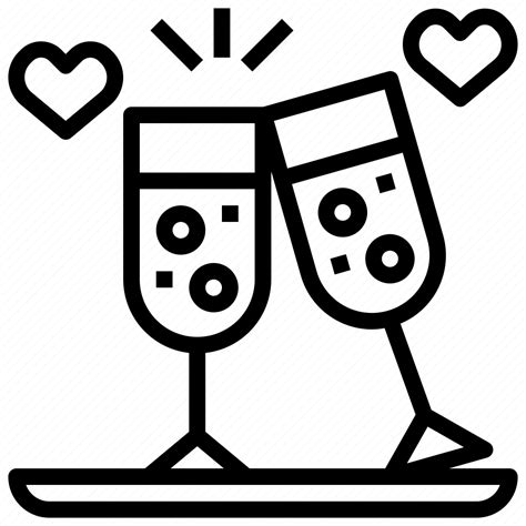 Wine Glasses Heart Love Romance Alcohol Icon Download On Iconfinder