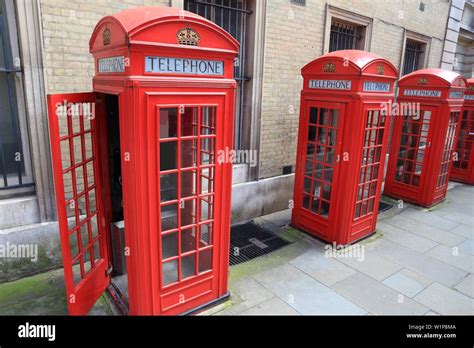 London Phone Booths Red Telephone Kiosks In The Uk Stock Photo Alamy