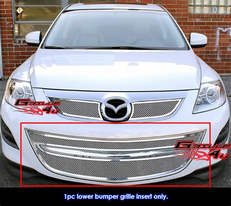 Fits 2010 2012 Mazda Cx 9 Cx9 Bumper Stainless Chrome Mesh Grille Grill