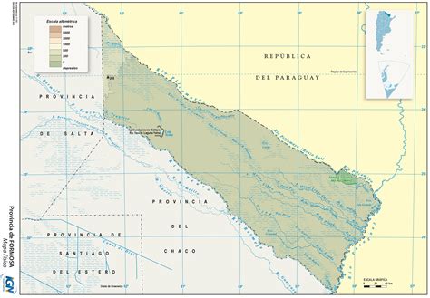 Physical map of the Province of Formosa, Argentina | Gifex