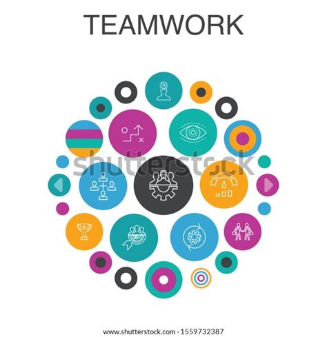 Teamwork Infographic Circle Concept Smart Ui Stock Vector Royalty Free