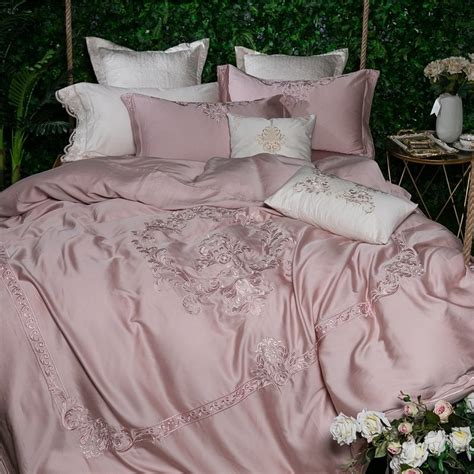 Luxury Dusty Pink Indian Pattern Shabby Chic Sophisticated Elegant Full Queen Size Bedding Sets