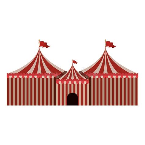 ícone Vermelho E Branco Grande Da Tenda Do Circus Ilustração Stock