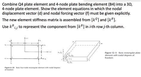 Solved Combine Q4 Plate Element And 4 Node Plate Bending
