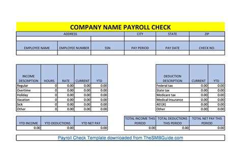 Microsoft Excel Payroll Template
