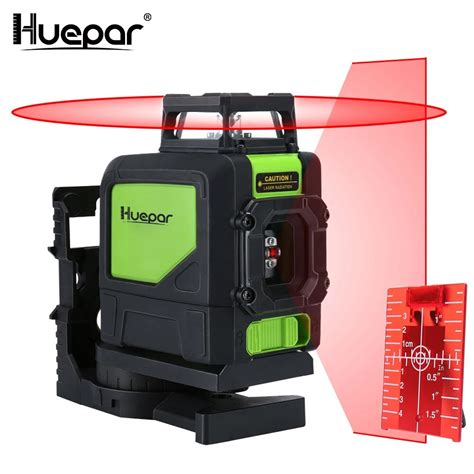 Best Quality Huepar 5 Lines 3d Cross Line Laser Level Red Beam Vertical