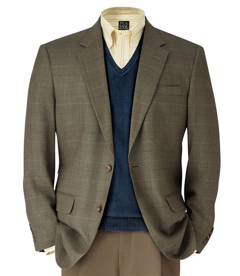 Executive 2 Button Silkwool Windowpane Sportcoat Sport Coat Outfit