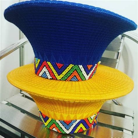 zulu bucket hats with decorative beads available in two sizes and various colours african head