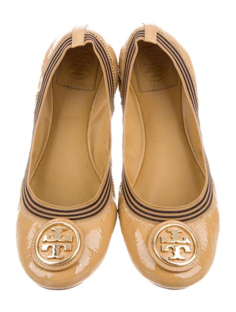 Tory Burch Caroline Patent Leather Flats Shoes Wto240503 The Realreal