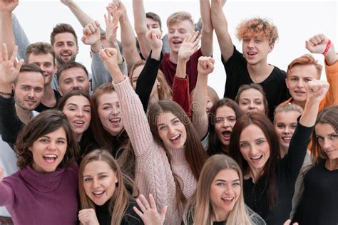 Large Group Of Happy Young People Looking At The Camera Stock Image