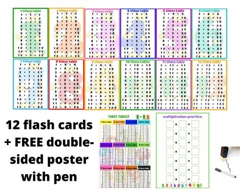 12 Times Table Flash Cards Printable Printable Word Searches