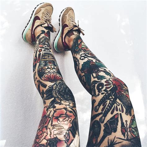Play up the connection to your body and the innate femininity of the hip and thigh area by mimicking the body in the image, like this line art of a female form. 27+ Leg Sleeve Tattoo Designs, Ideas | Design Trends ...
