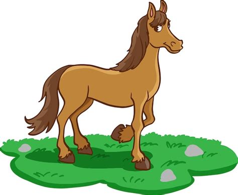 Premium Vector Cartoon Brown Horse Isolated On White Background