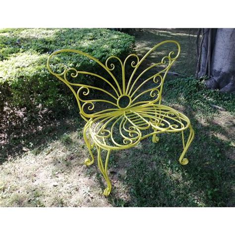 Hi Line T Ltd Metal Garden Butterfly Chair Yellow 78620 S Yl