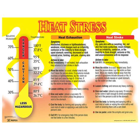 Safety Poster Heat Stress Heat Exhaustion Heat Stroke CS