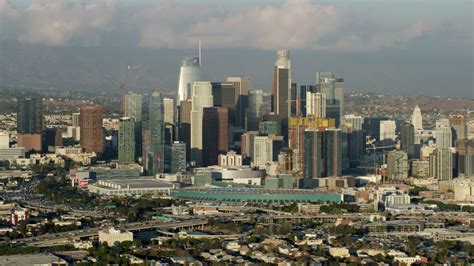 8k Stock Footage Aerial Video Of The Skyline From West Of
