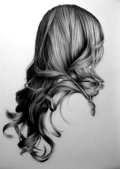 Long Wavy Hair White Background Easy Things To Draw Black And White