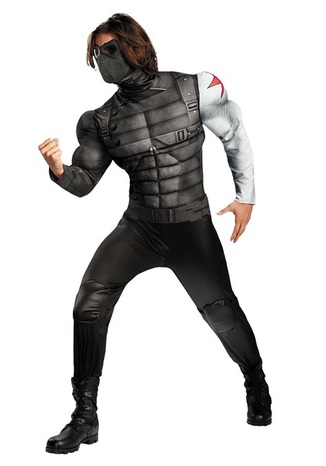 Captain America Winter Soldier Mens Halloween Fancy Dress Costume For