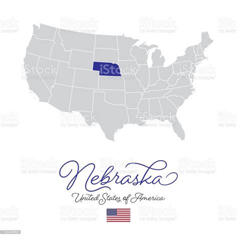 Vetores De Nebraska Na Ilustração Do Mapa Vetorial Dos Eua E Mais