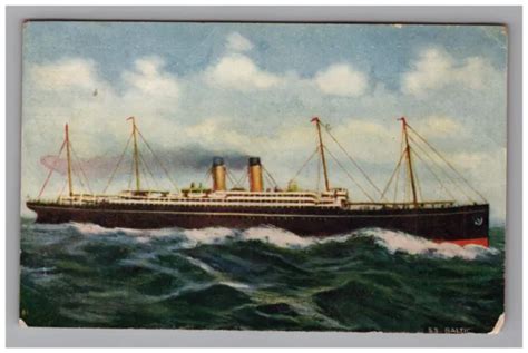 Postcard 1910 Steamer Ship Ss Baltic Passenger Ocean Liner Vessel Water