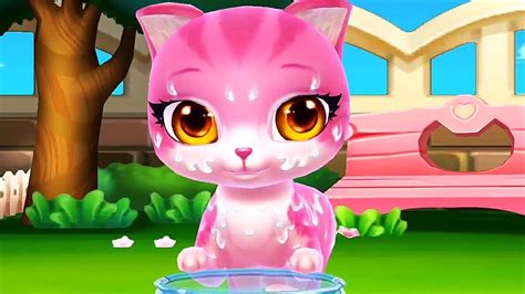 Cat Cartoon Pet Care Game Bath Kitten Dress Up Feed