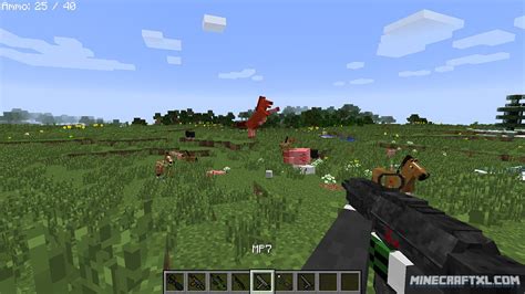 With the portal gun mod, players receive a gun where they can shoot out portals. New Stefinus Guns Mod Download for Minecraft 1.7.10