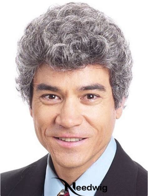 Curly 6 Capless Short Synthetic Old Man Wigs