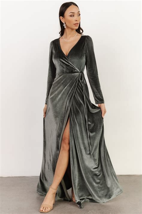 Esmerelda Velvet Wrap Maxi Dress Womens Wrap Dresses Baltic Born