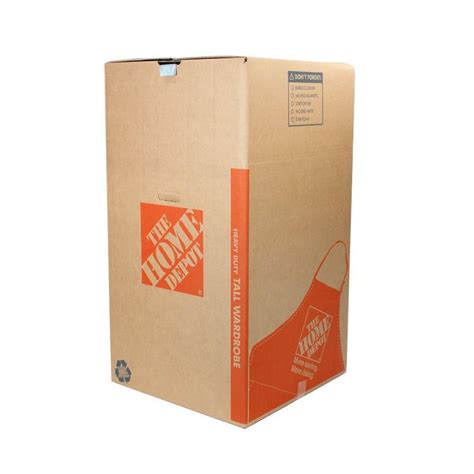 The Home Depot Heavy Duty Tall Wardrobe Moving Box With Metal Hanging