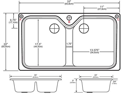 Kitchen Double Sink Dimensions Zoe Plumbing