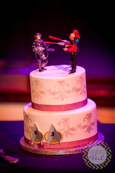 Wedding Cake Star Trek Two Tiered Star Trek Cake Toppers