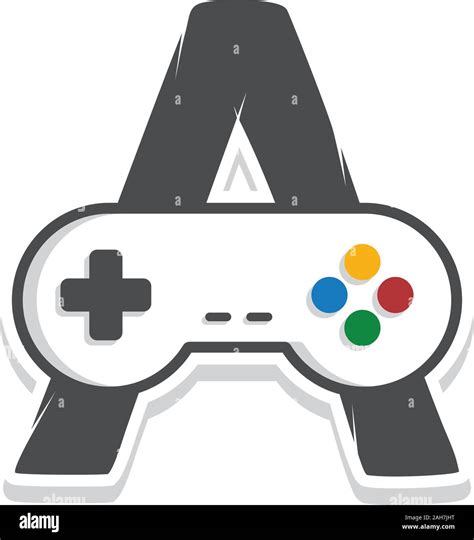Initial Alphabet Game Console Joystick Controller Icon Logo Sign Vector