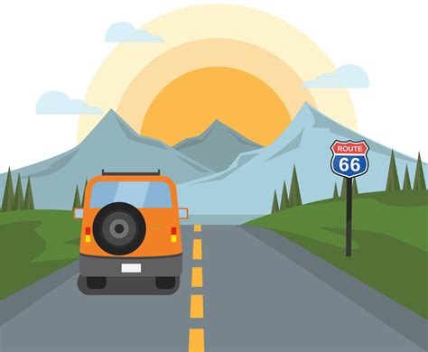 Road To The Mountain Vector Vector Art And Graphics