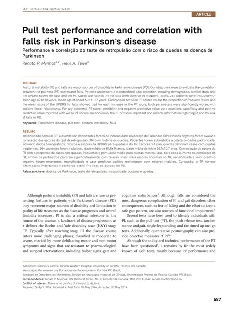 Pdf Pull Test Performance And Correlation With Falls Risk In