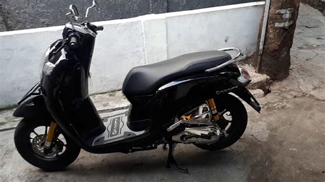 Modifikasi Honda Scoopy Esp 2018 All Black Simple 2 Youtube