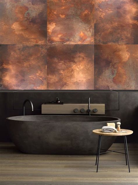 Patina Copper Satin Aged Wall Tiles Etsy Metallic Wall Tiles