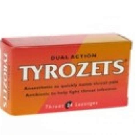 Tyrozets Dual Action Anaestheticantibiotic Throat Lozenges 24s