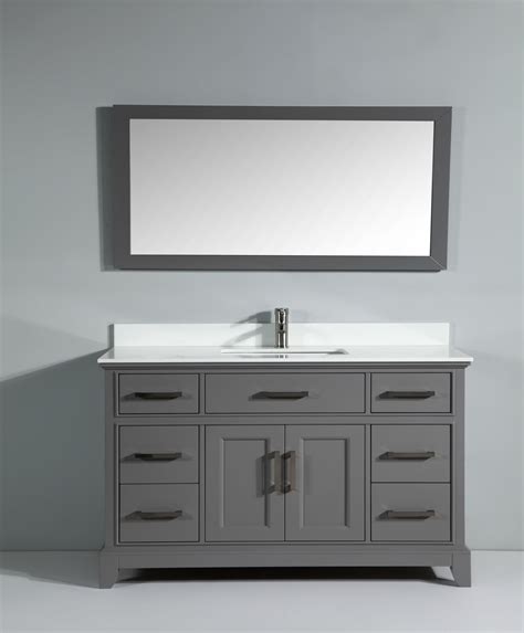 Vanity Art 60 Inch Single Sink Bathroom Vanity Set With Super White Phoenix Stone Vanity Top