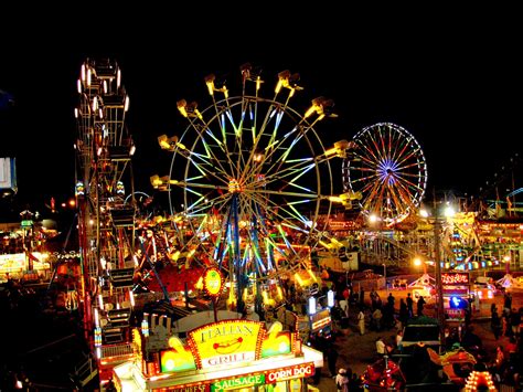 Amusement Park Rides At Night