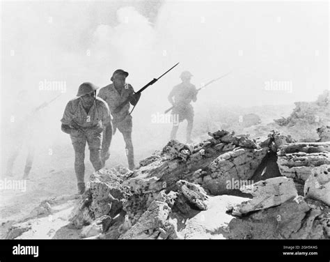 Australian Troops Fighting In The North African Desert At The Battle Of