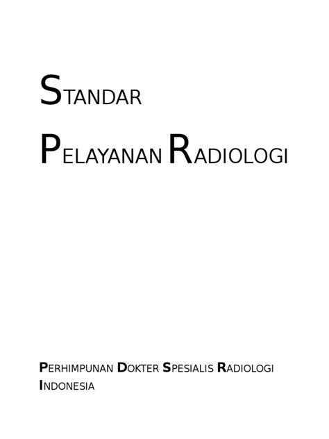 Standar Pelayanan Radiologi Pdf