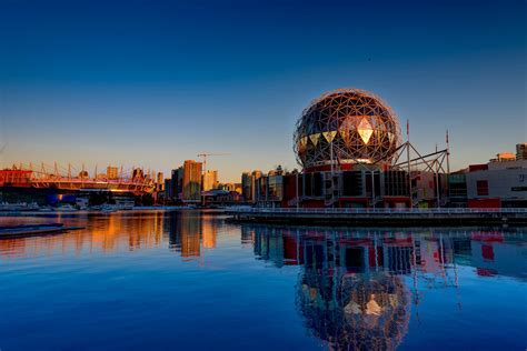 Science World And Bc Place Stadium At Sunrise Rvancouver