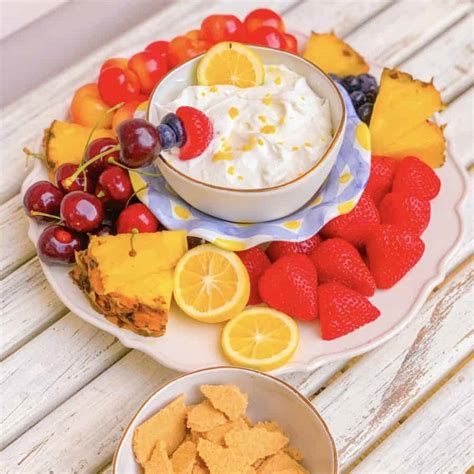 Lemon Fruit Dip With Cream Cheese Easy Recipe By The Soul Food Pot